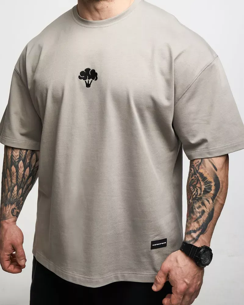 Master of Gains Футболка с Вышивкой Брокколи Серая