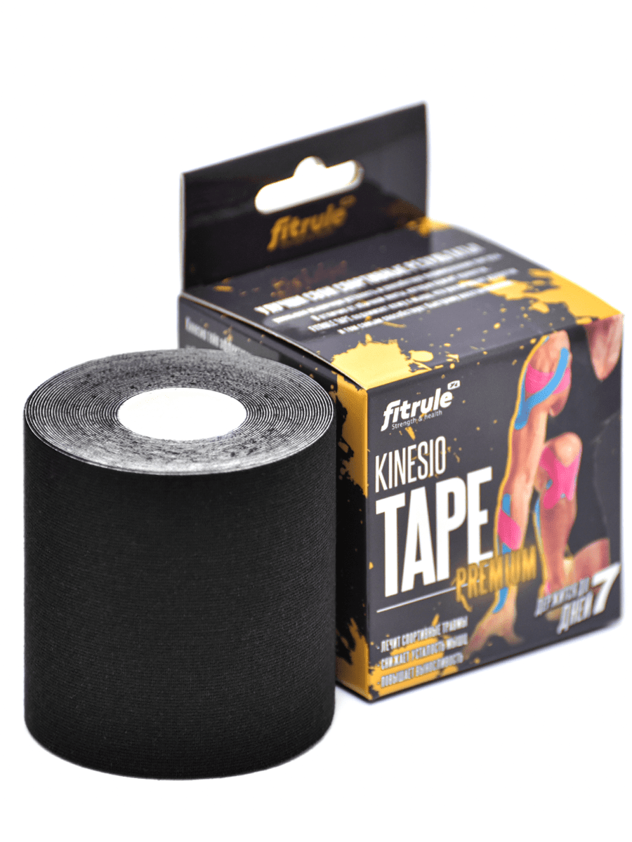 FitRule Кинезио Тейп Tape Premium 7,5 cм х 5 м (Черный) фото
